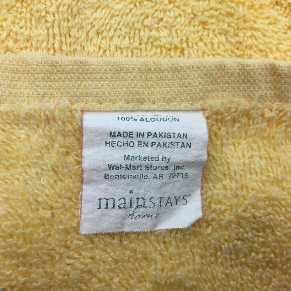 Mainstays Home Caress Bathroom Bath Hand Towel Washcloth Mickey Mouse Red Yellow